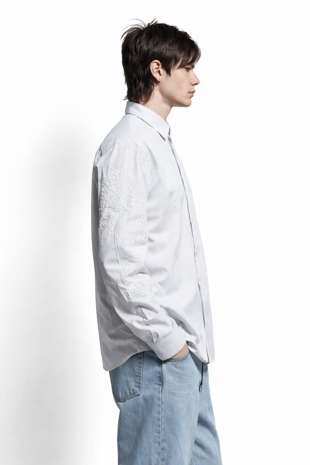 asagao camicia ricamo