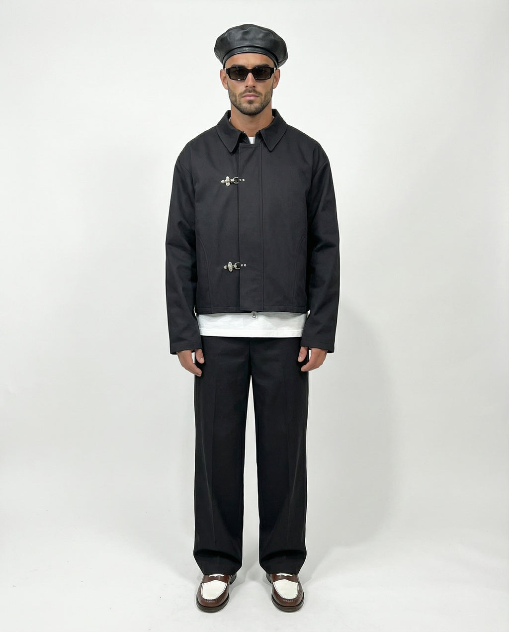 giacca in cotone - alamari blk