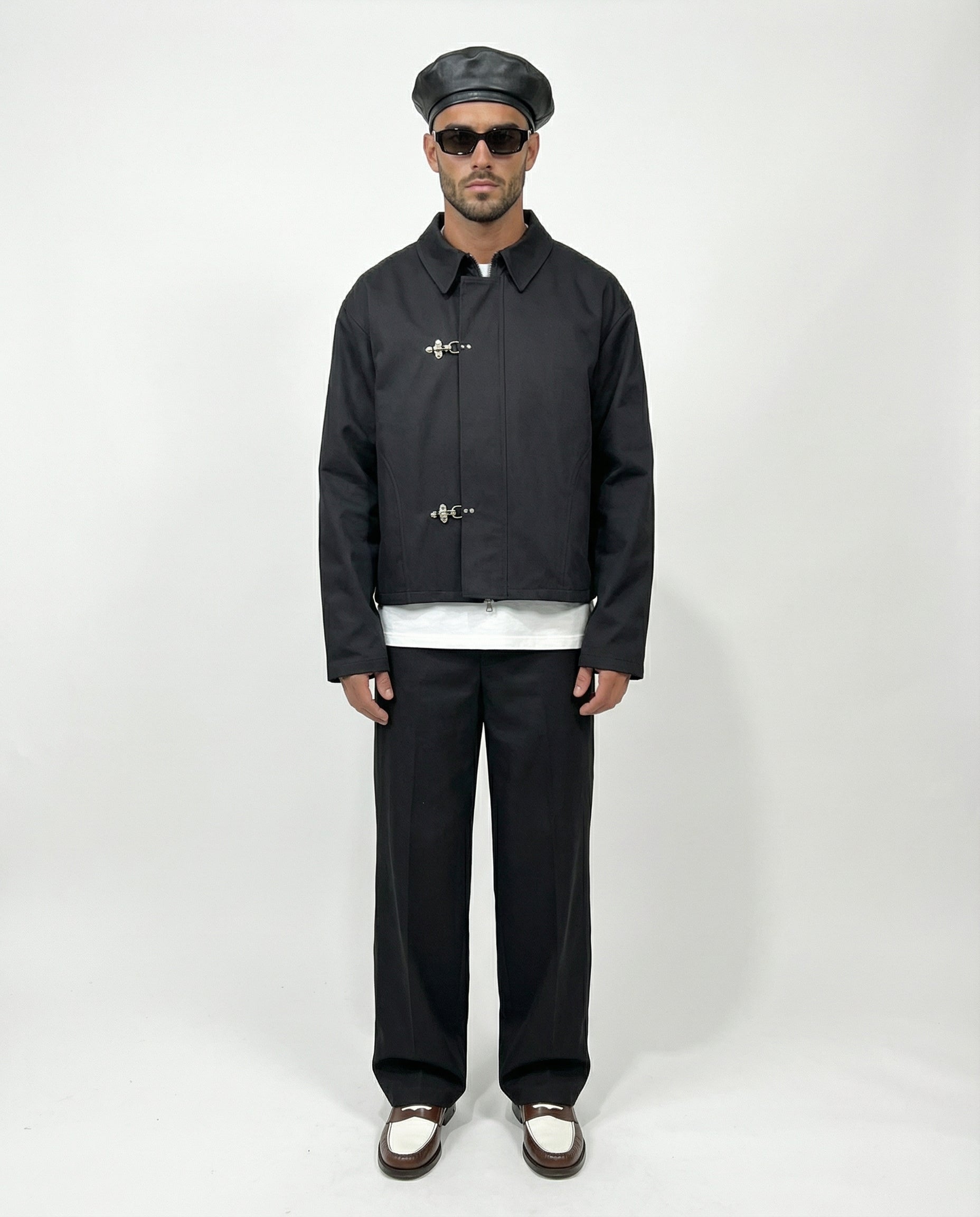 giacca in cotone - alamari blk