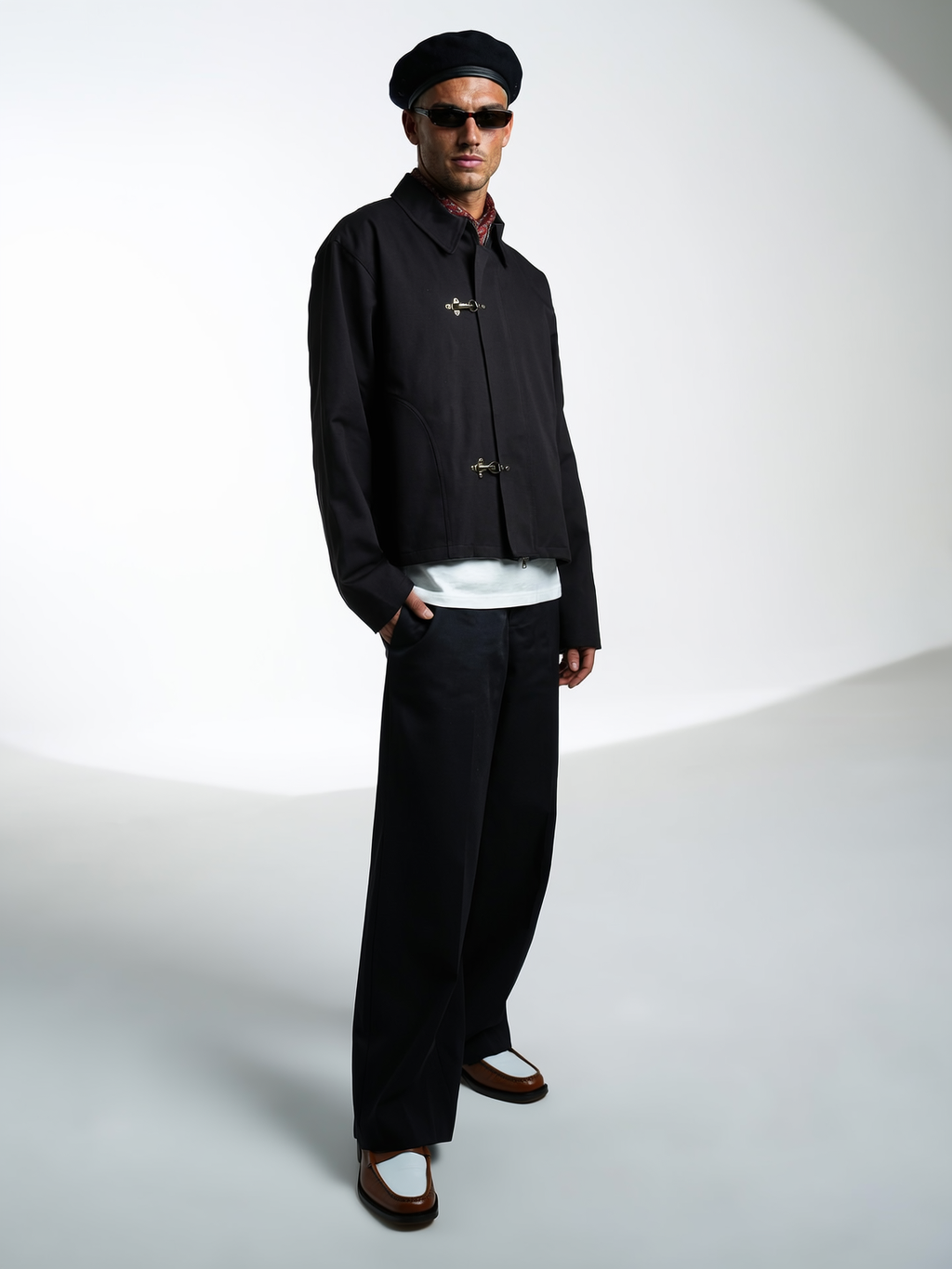 giacca in cotone - alamari blk