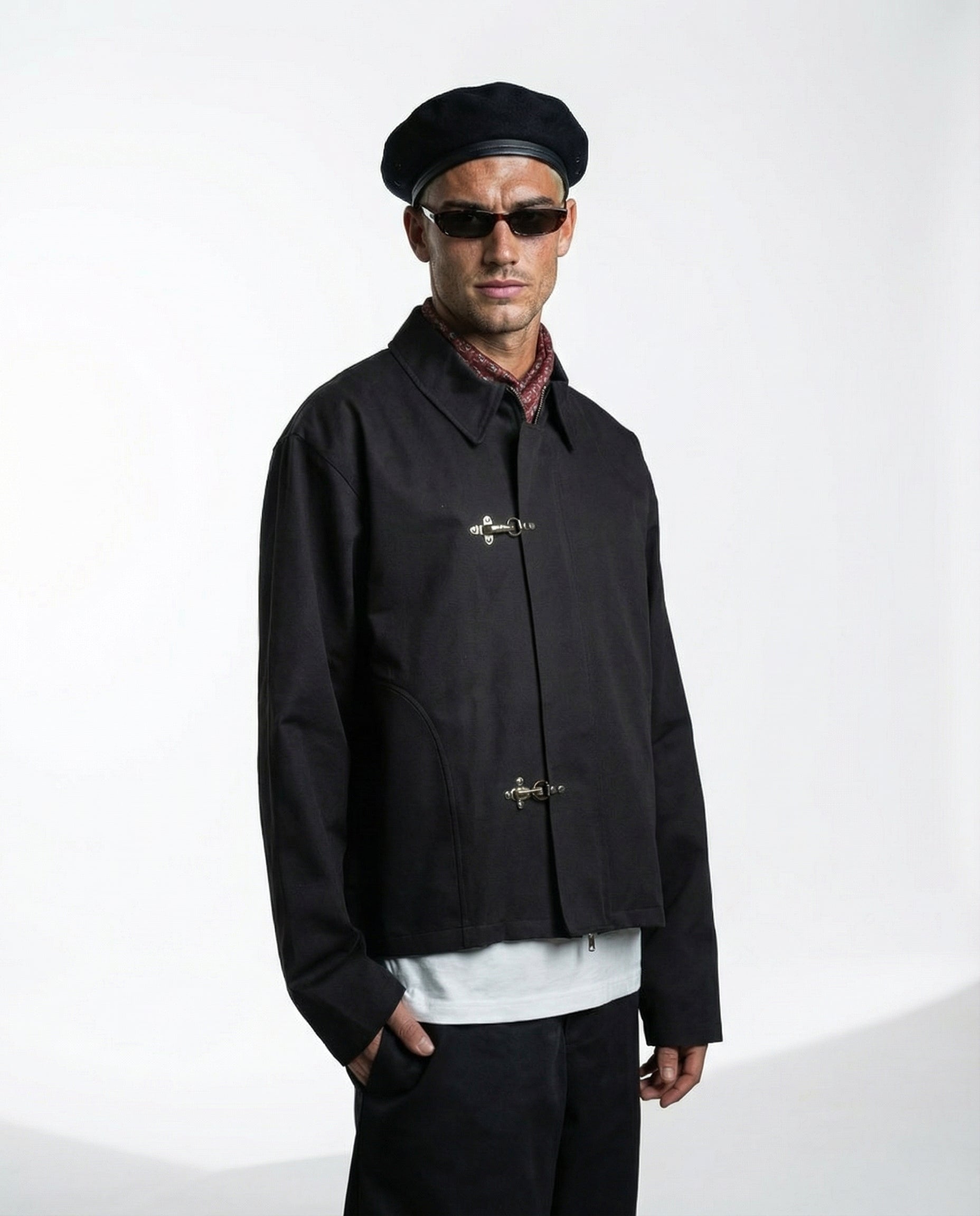 giacca in cotone - alamari blk