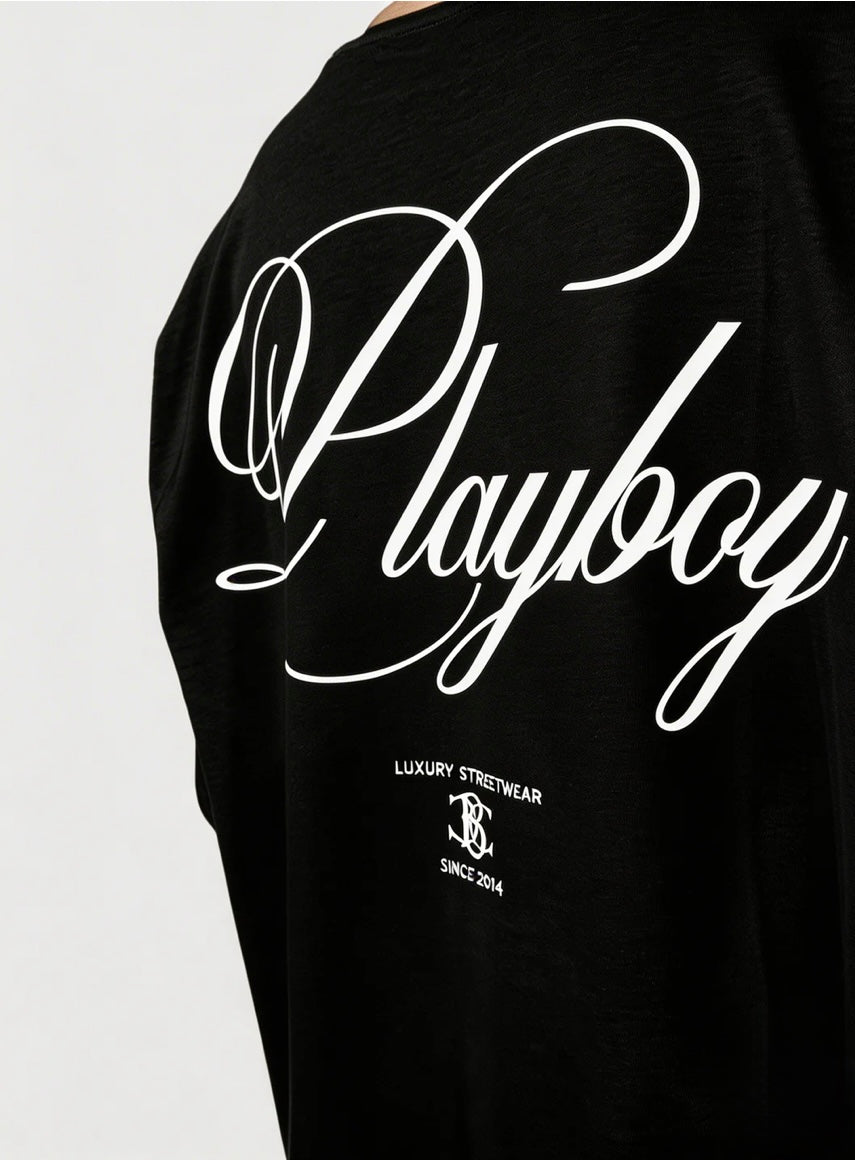 t shirt playboy black/c